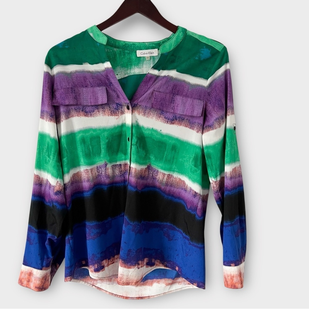 Calvin Klein watercolour print shirt Sz S